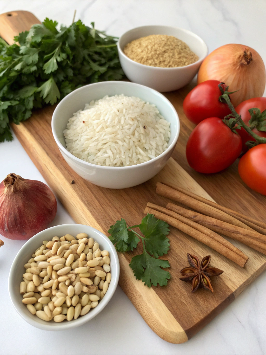 Turkish rice pilaf ingredients