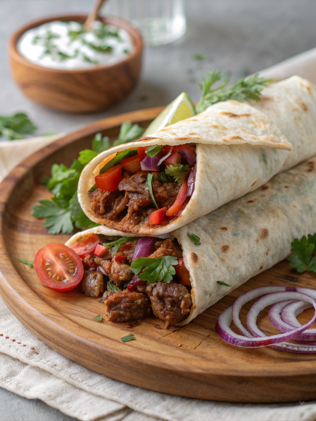 Turkish tantuni wrap