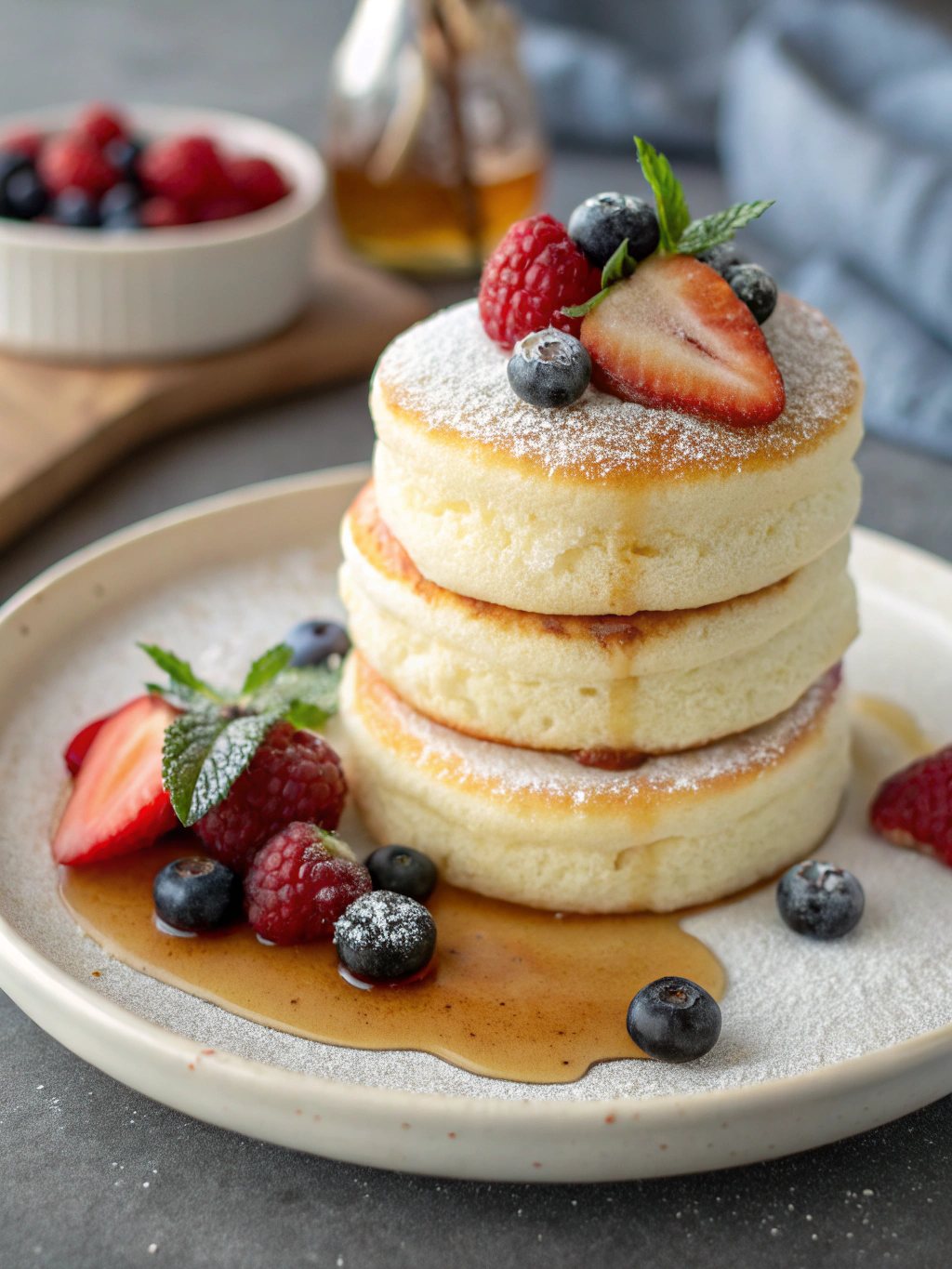 Fluffy Japanese Soufflé Pancakes