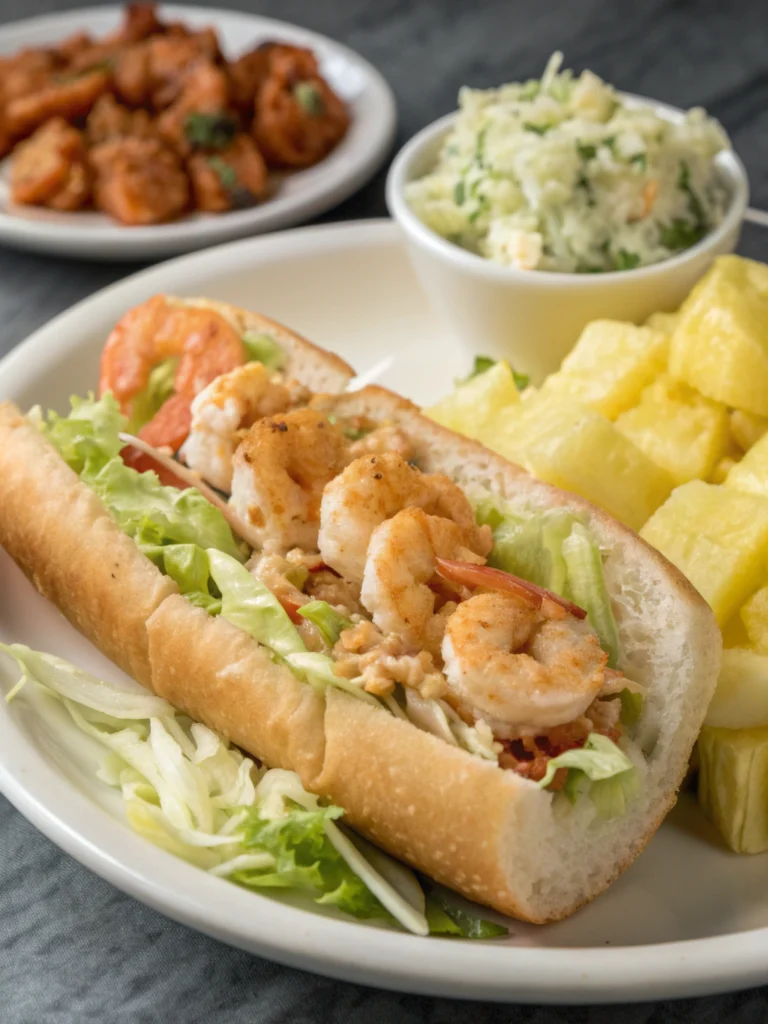 Shrimp Po’Boys with Pineapple Slaw