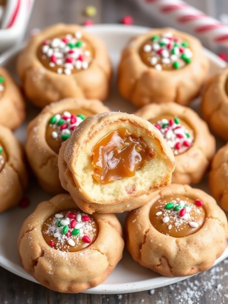 Caramel Stuffed Christmas Cookies