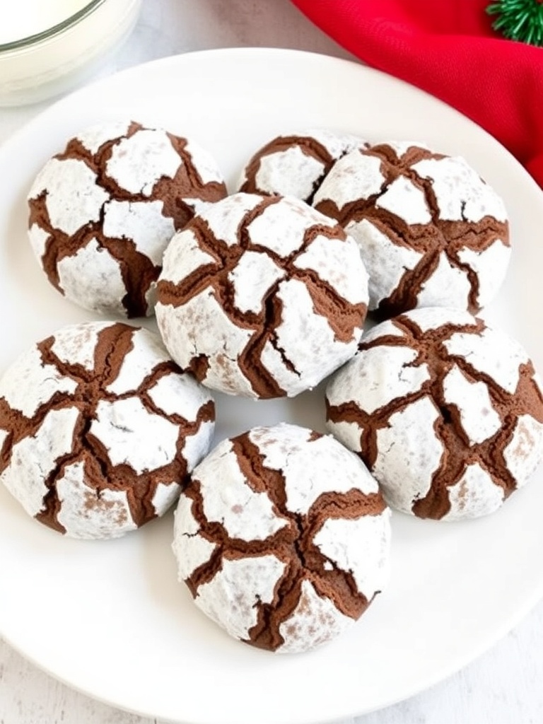 Chocolate Crinkle Christmas Cookies