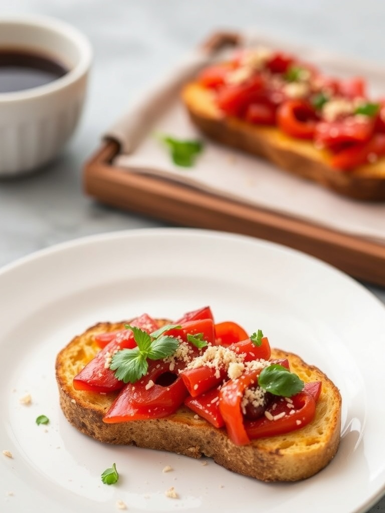 Spicy Roasted Red Pepper Toast