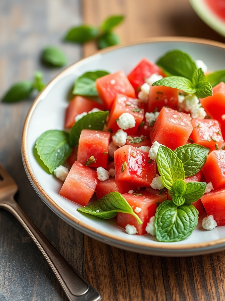 Watermelon Feta Mint Salad