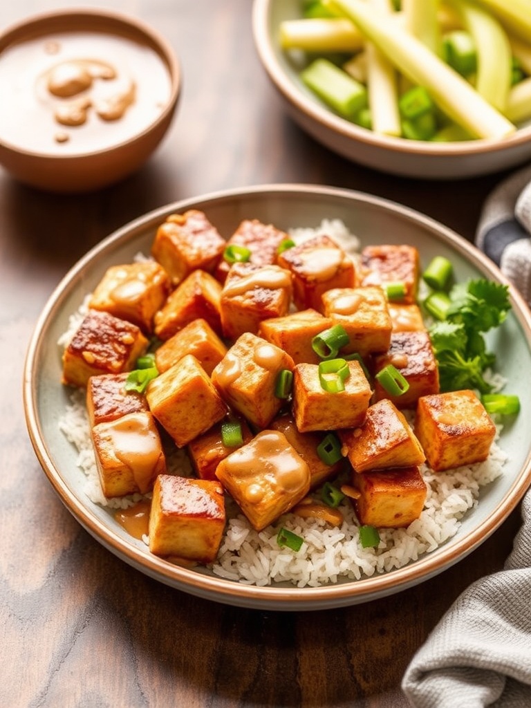 Tofu Satay with Peanut Sauce
