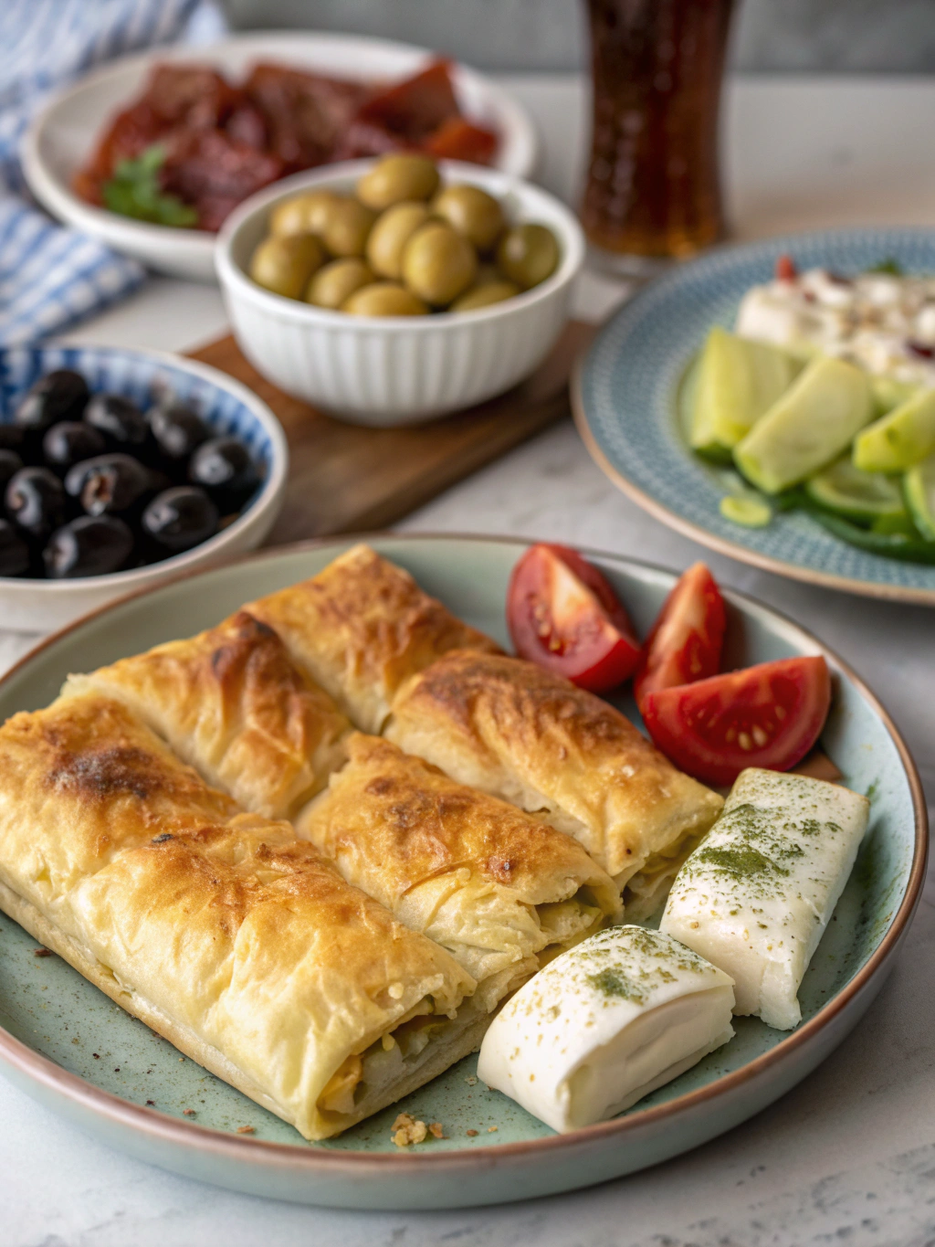 Turkish breakfast börek