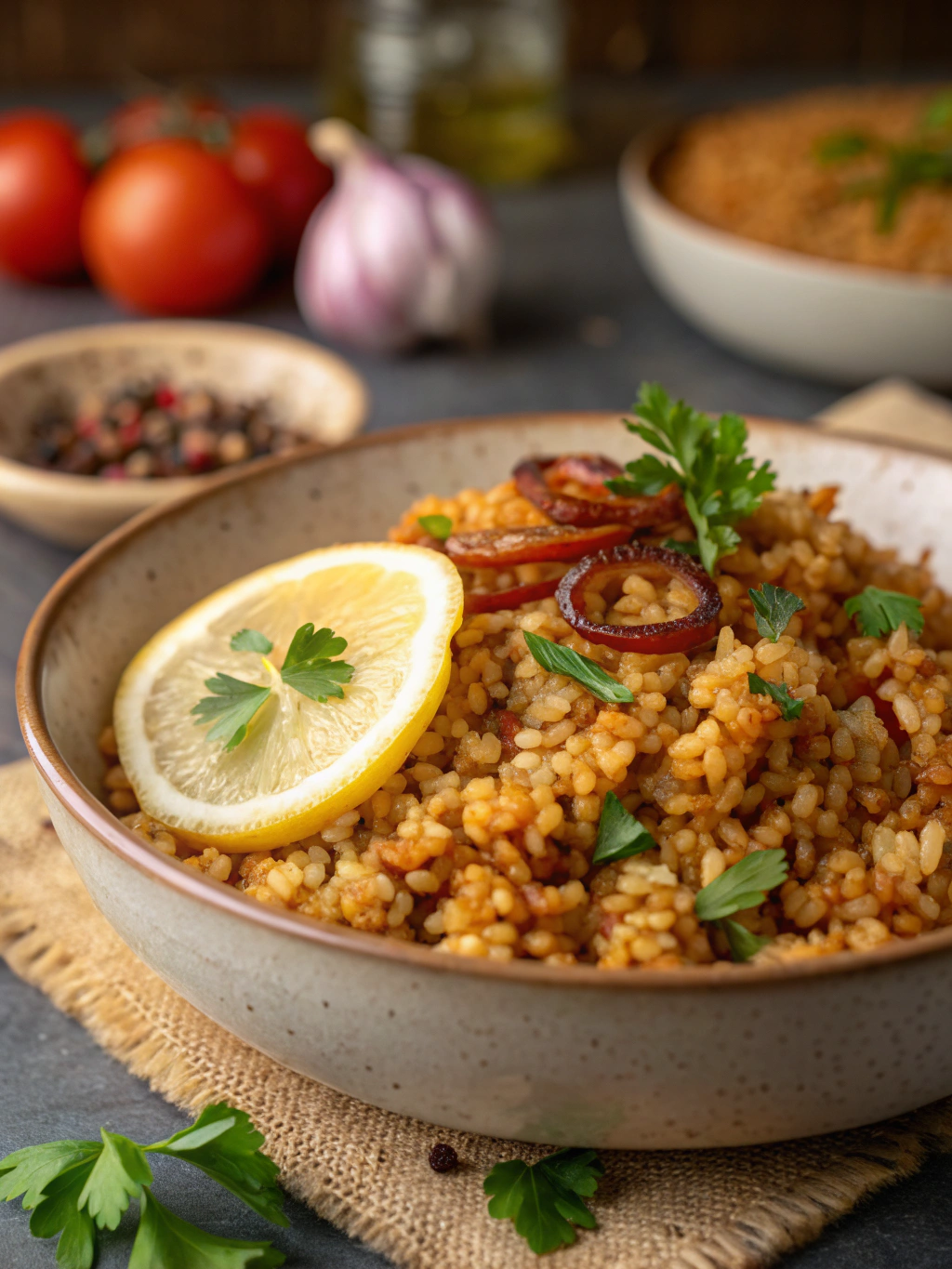 Turkish bulgur pilaf