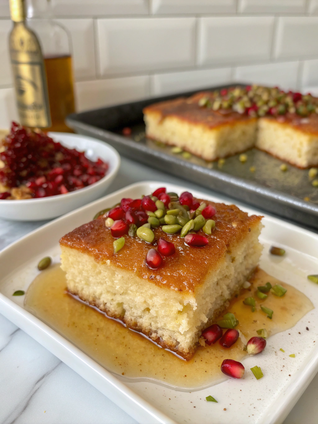 Turkish revani cake