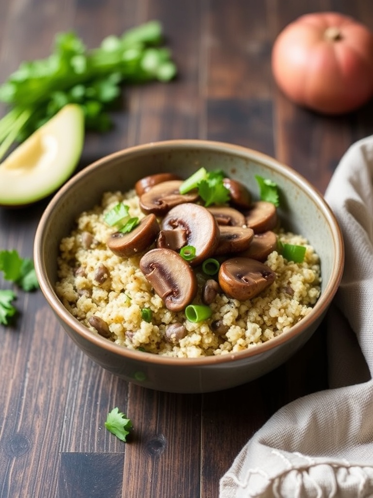Creamy Mushroom Quinoa Bowl