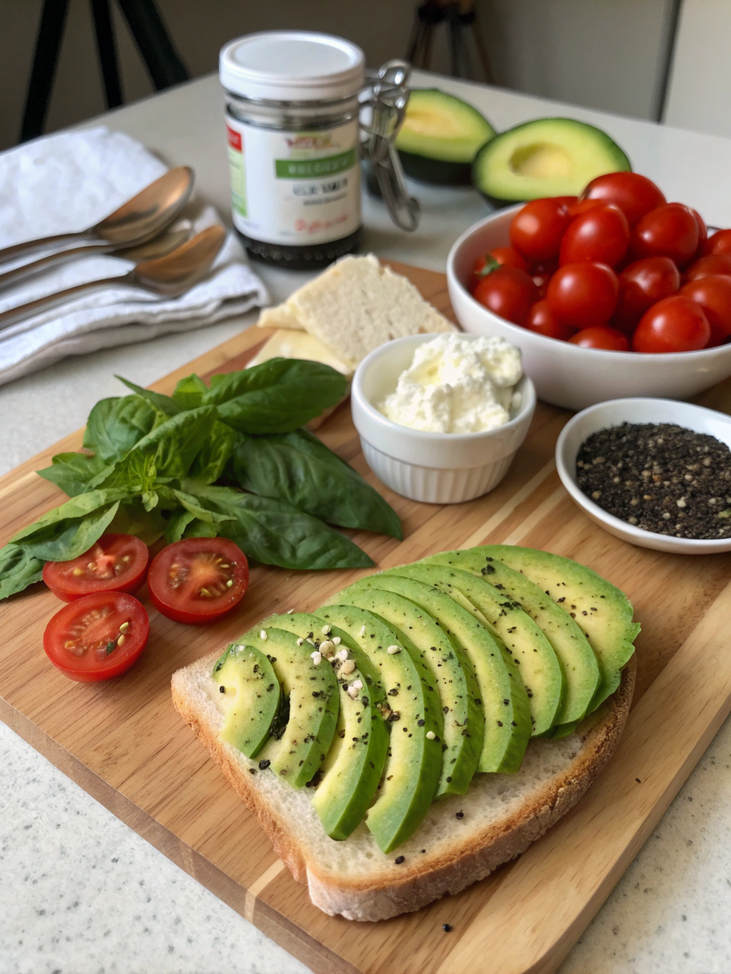 Fresh Avocado Toast Ingredients