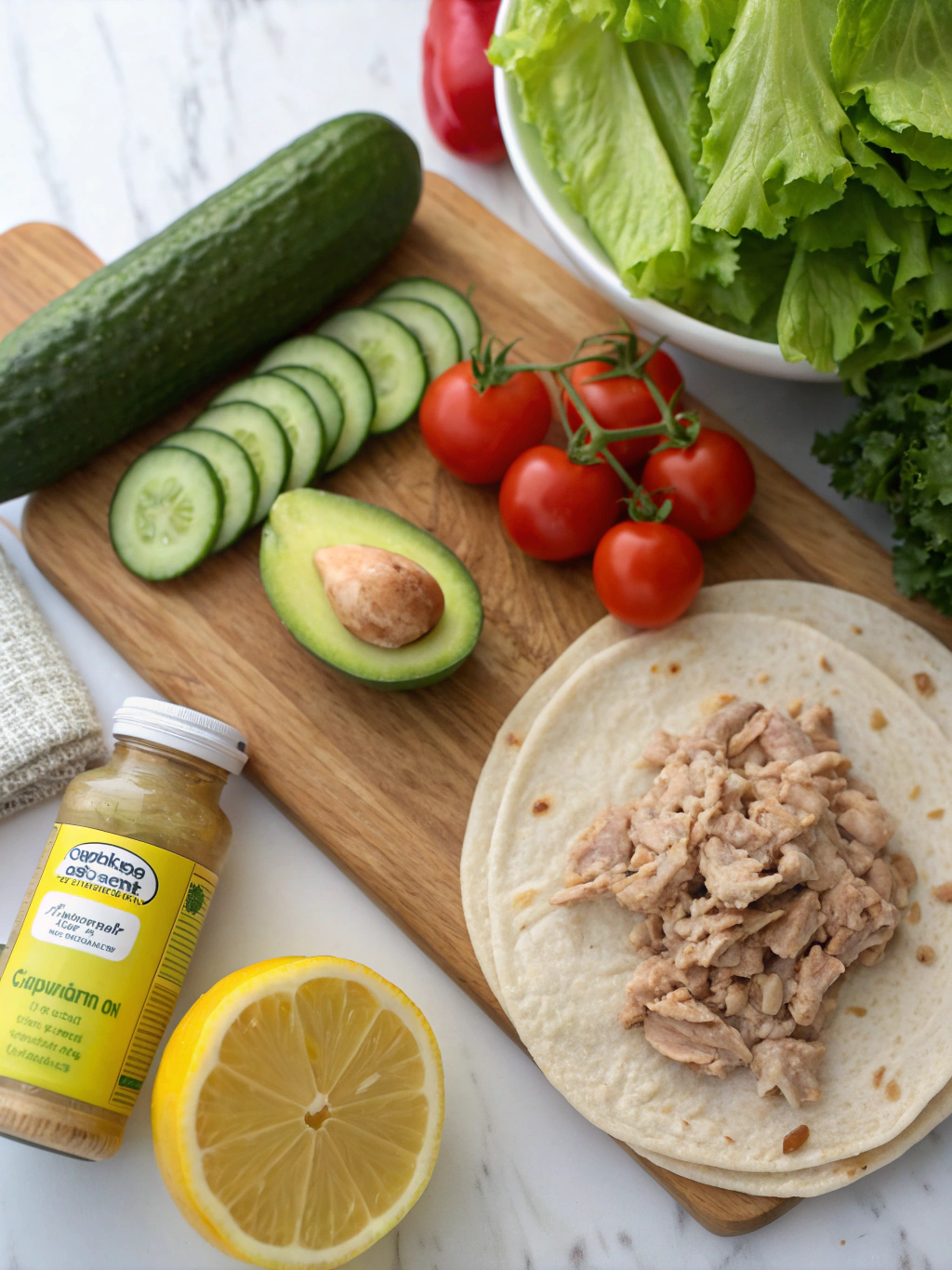 Healthy Tuna Wrap ingredients