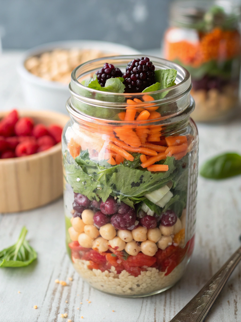 High Fiber Salad Jar ingredients