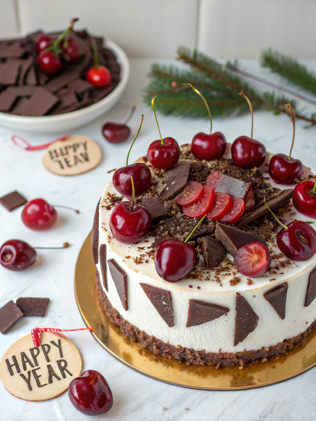 New Year Cake Cherry Chocolate ingredients