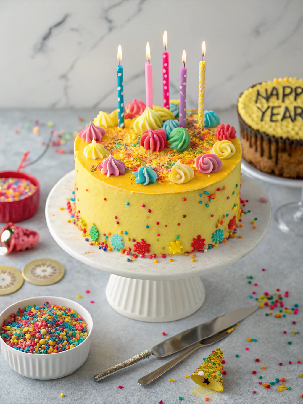 New Year Cake Funfetti Burstingredients