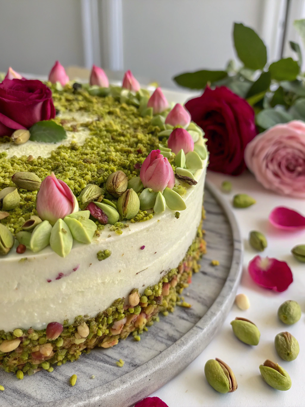 New Year Cake Pistachio Rose ingredients