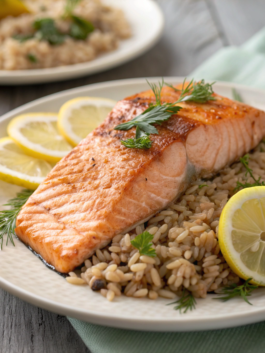 Salmon & Brown Rice Plateingredients