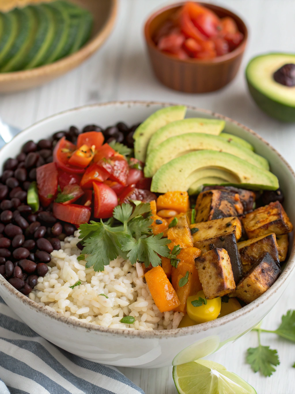 Vegan Burrito Bowl ingredients