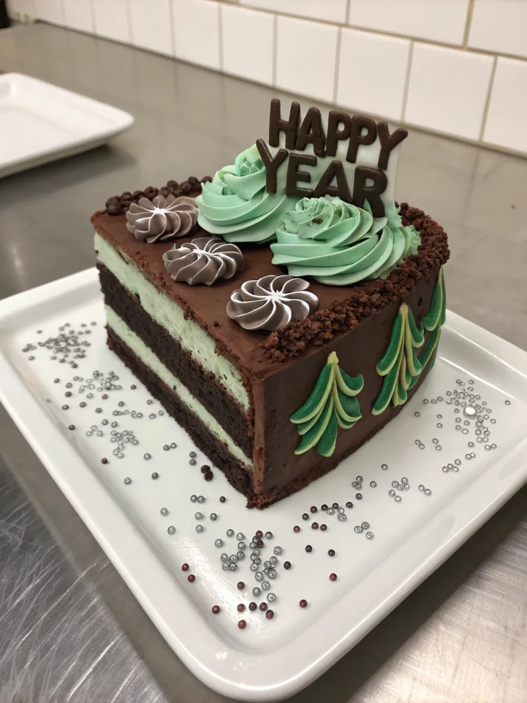 New Year Cake Chocolate Mint