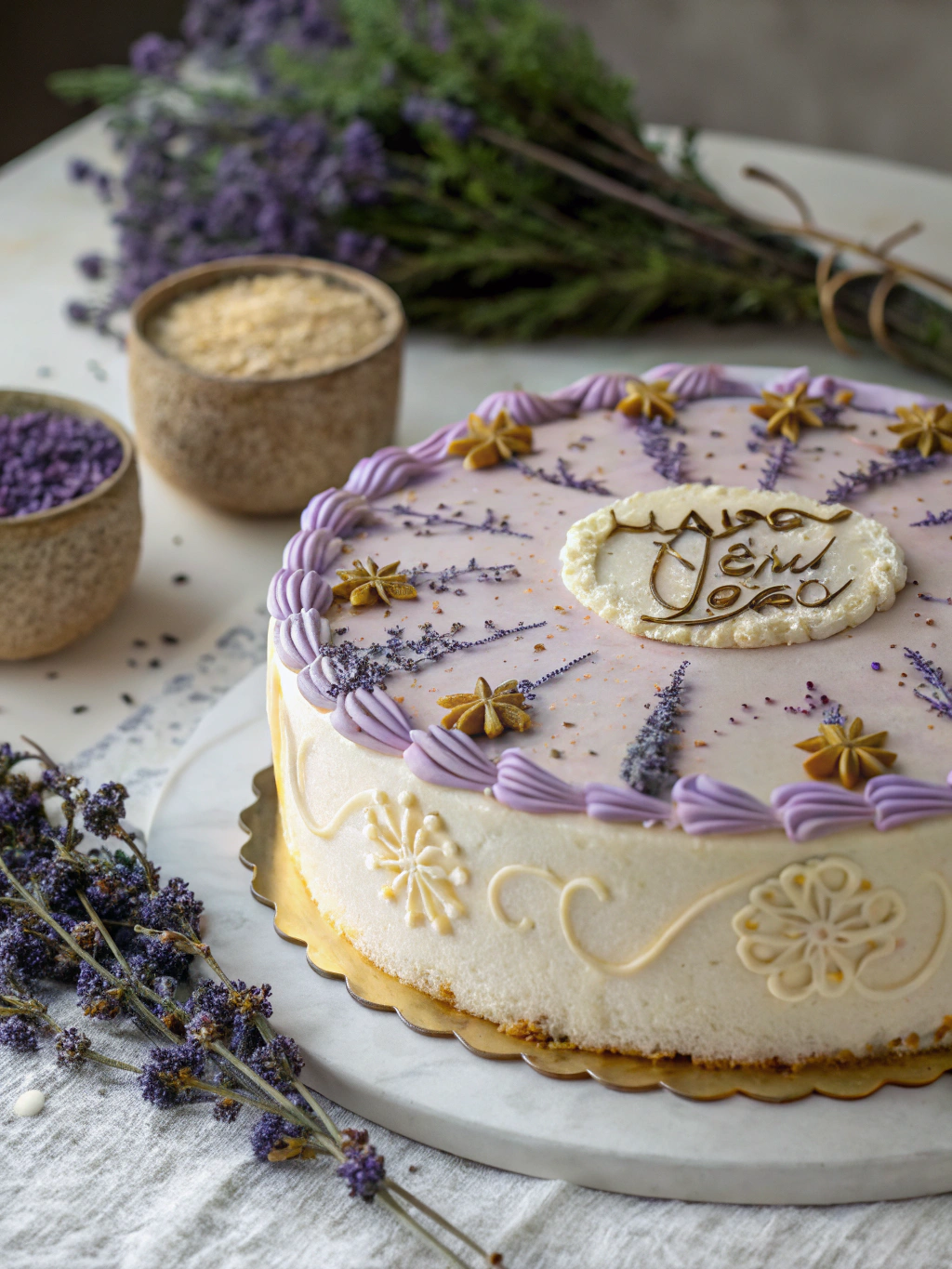 New Year Cake Lavender Honey
