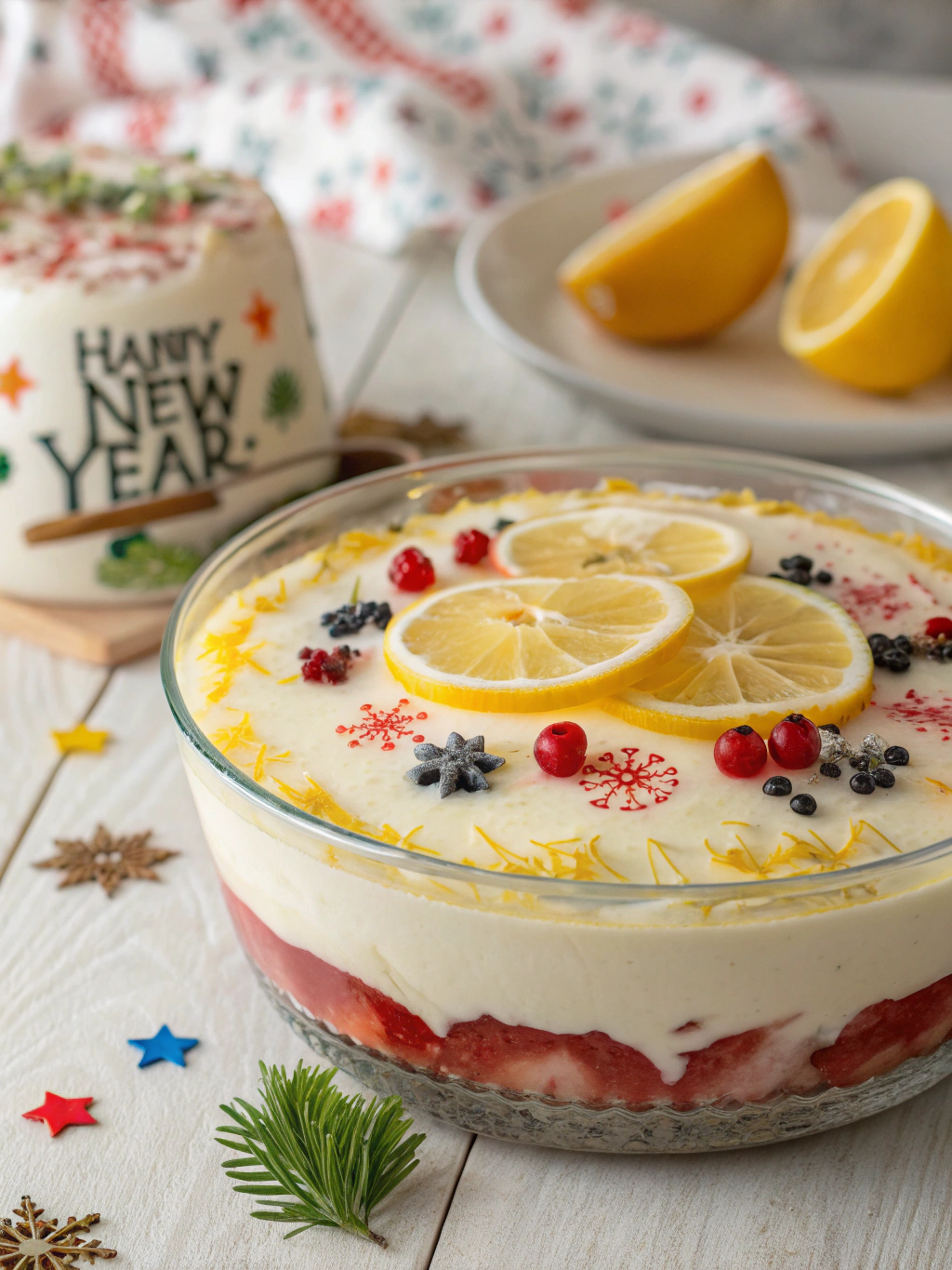 New Year Cake Yogurt Lemon
