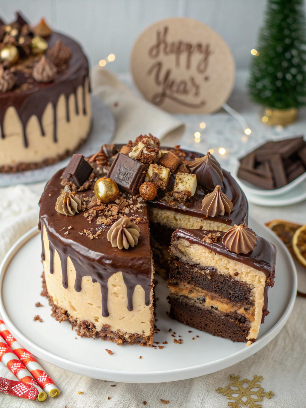 New Year Cake Chocolate Toffee