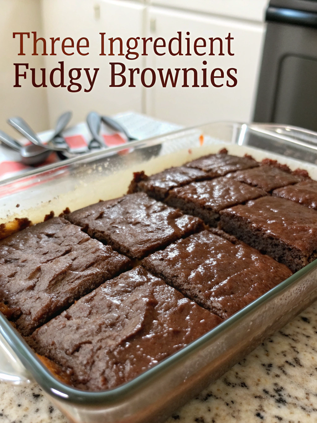 Three Ingredient Fudgy Brownies