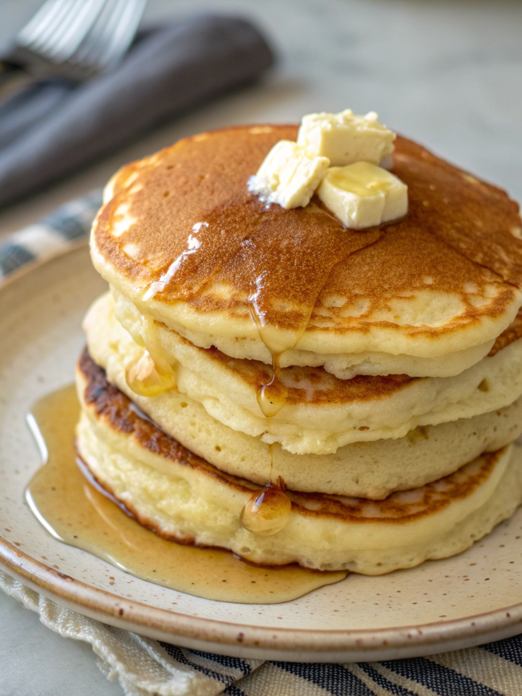 Fluffy Pancakes Without Resting