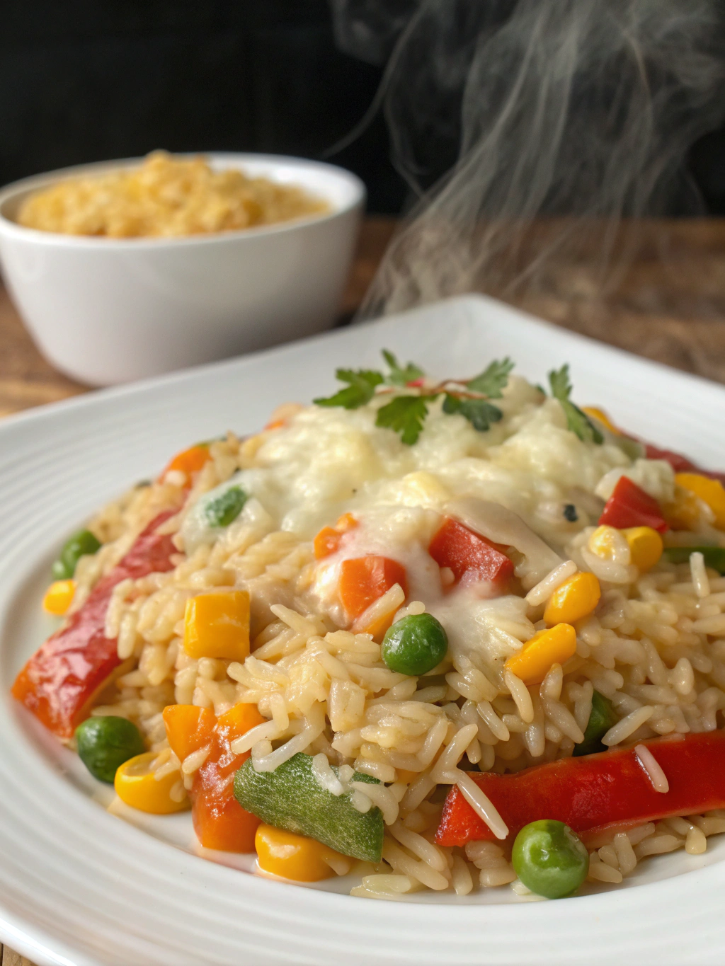 Cheesy Rice With Vegetables